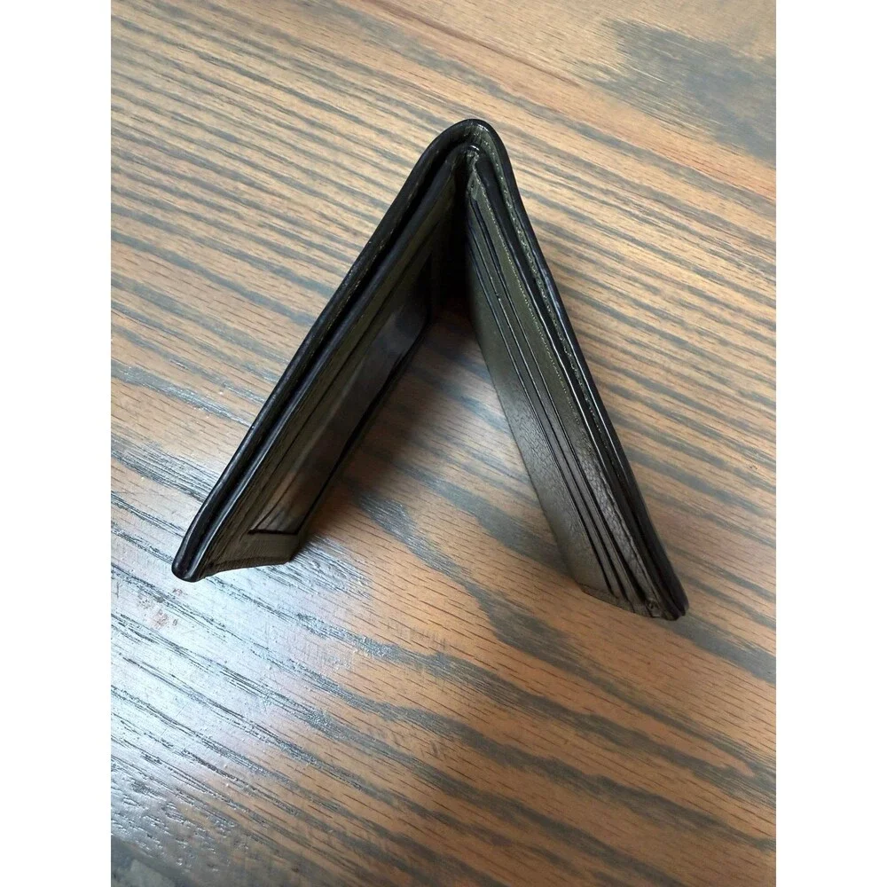 Men’s Olive Green Pebbled Leather Slim Wallet